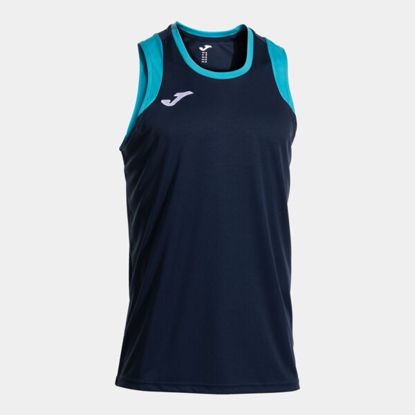 FINAL BASKET II SLEEVELESS SHIRT NAVY BLUE FLUOR TURQUOISE Thumbnail