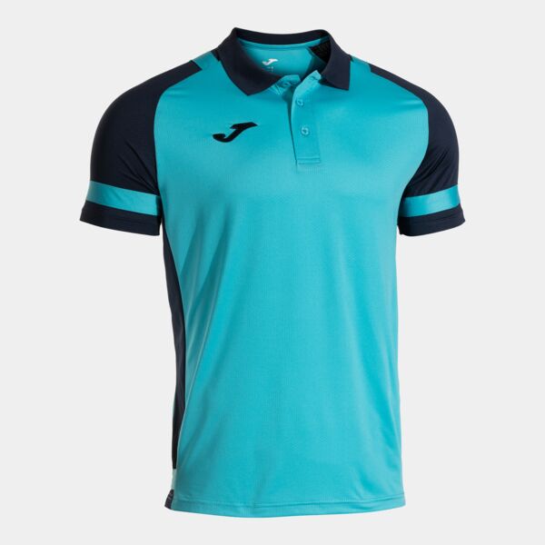 PHOENIX III SHORT SLEEVE POLO FLUOR TURQUOISE NAVY BLUE Thumbnail