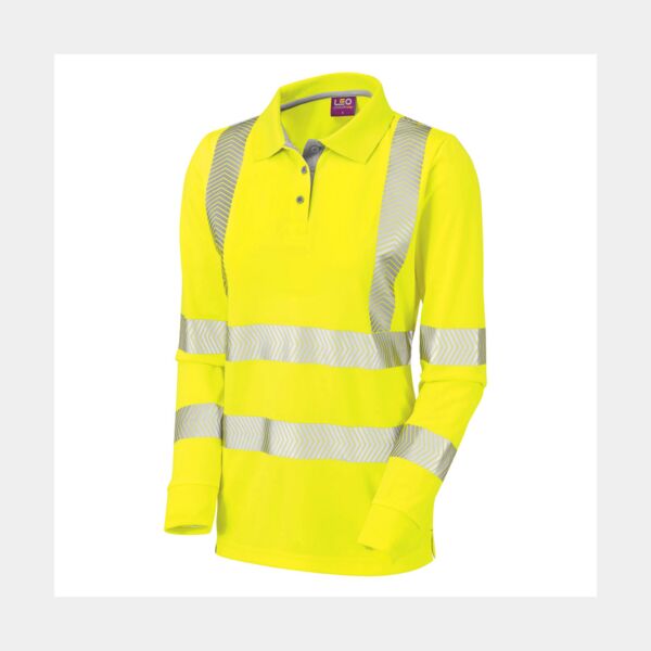 POLLYFIELD Leo EcoViz Performance+ Womens Sleeved Polo Shir Thumbnail