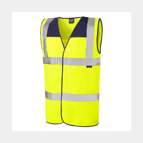 BRADWORTHY Leo EcoViz Navy Yoke Waistcoat Thumbnail