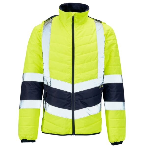 Supertouch Hi Vis Yellow 2 Tone Puffer Jacket Thumbnail