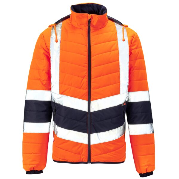 Supertouch Hi Vis Orange 2 Tone Puffer Jacket Thumbnail