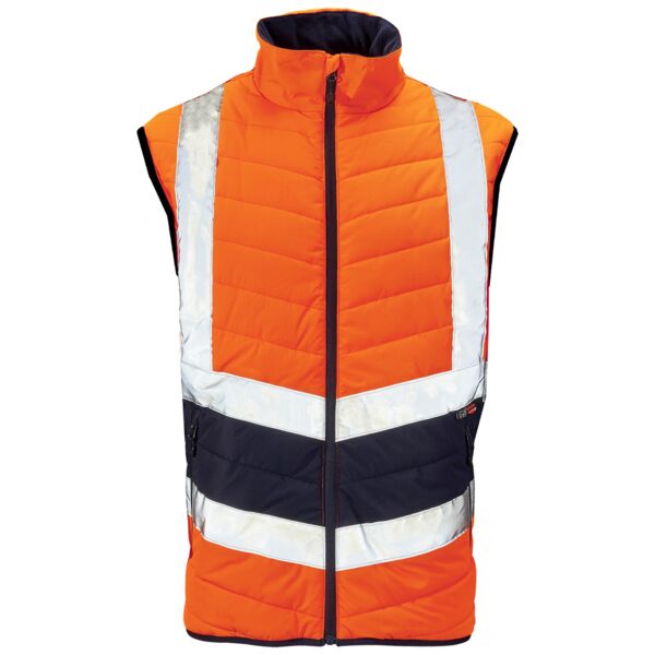 Supertouch Hi Vis Orange 2 Tone Puffer Bodywarmer Thumbnail