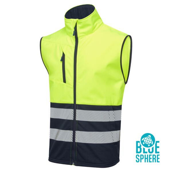 Essentials Hi Vis Eco Coolair Yellow Softshell Gilet  Thumbnail