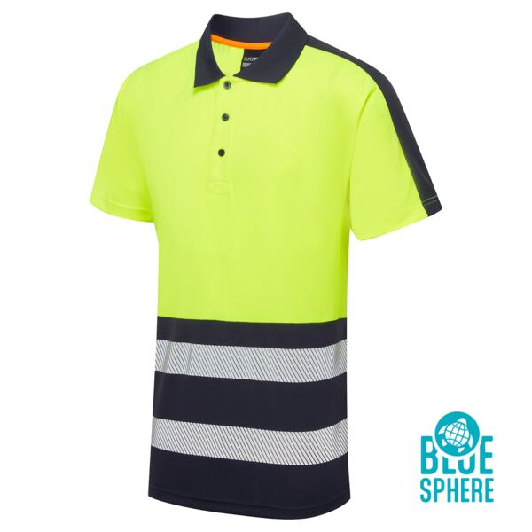 Essentials Hi-Vis Eco Coolair Yellow Polo Shirt Thumbnail