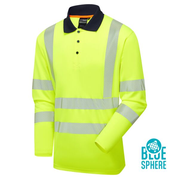  Essentials Hi-Vis Eco CoolMax Yellow Long Sleeve Polo Thumbnail