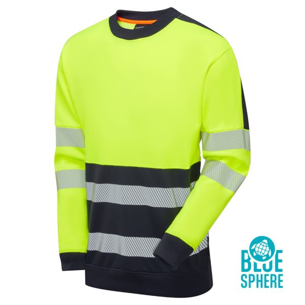 Essentials Hi-Vis Eco CottonCool Yellow Sweatshirt Thumbnail