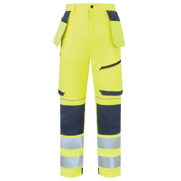 System Hi-Vis Eco Stretch Removable Holster Yellow Trousers  Thumbnail