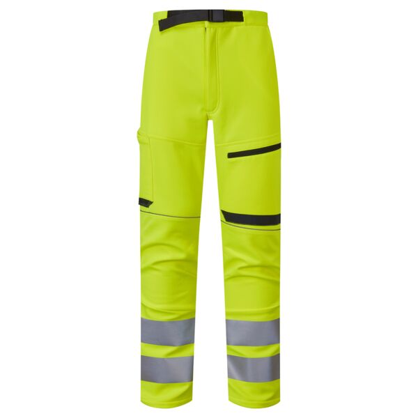 System Hi-Vis Eco Stretch Softshell Yellow Trouser  Thumbnail