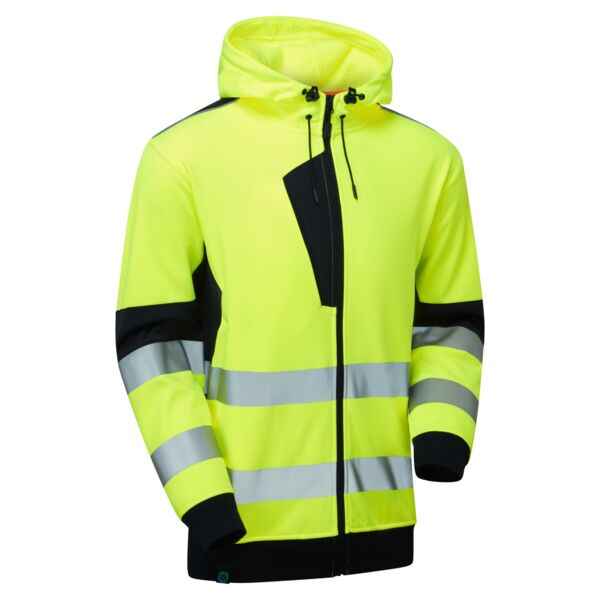 System Hi-Vis Eco Zip Thru Yellow Hoodie  Thumbnail