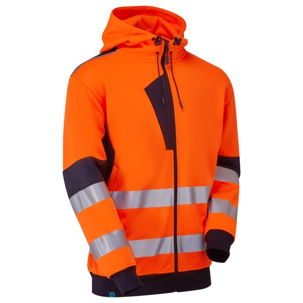 System Hi-Vis Eco Zip Thru Orange Hoodie  Thumbnail