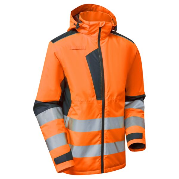 System Hi Vis Eco Thermal Waterproof Orange/Navy Jacket  Thumbnail