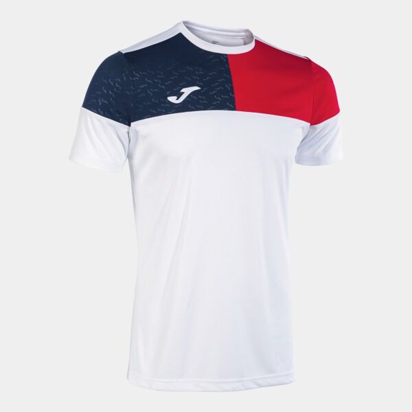 CREW V SHORT SLEEVE T-SHIRT WHITE RED NAVY Thumbnail