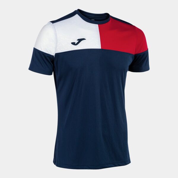 CREW V SHORT SLEEVE T-SHIRT NAVY RED WHITE Thumbnail