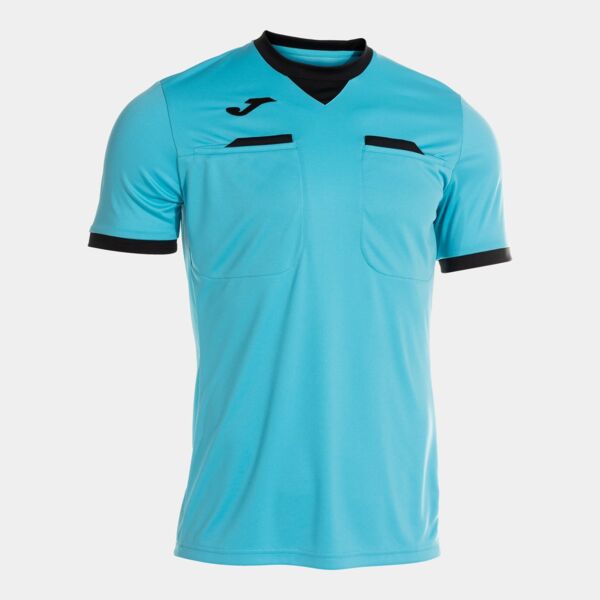 REFEREE SHORT SLEEVE T-SHIRT FLUOR TURQUOISE BLACK Thumbnail