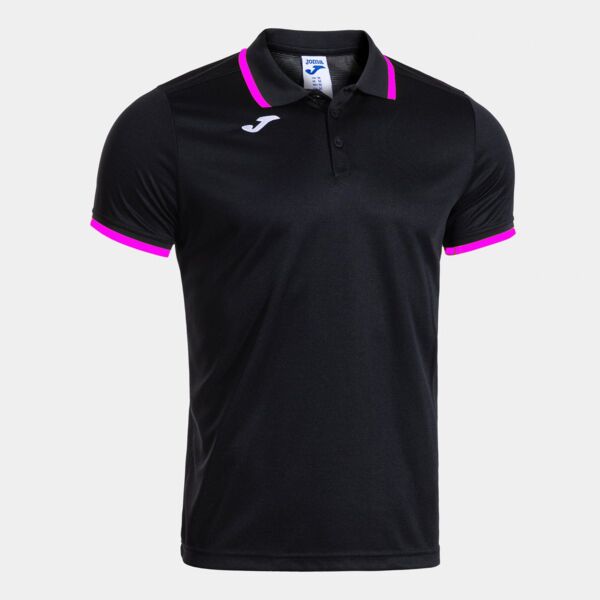 COMBI PREMIUM SHORT SLEEVE POLO BLACK FLUOR PINK Thumbnail